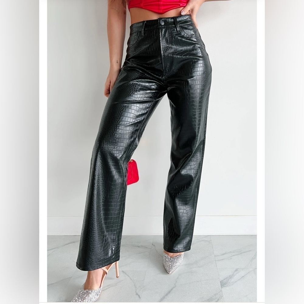 Skies Are Blue Black Wide Leg Pants
